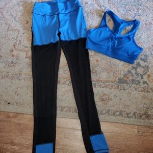 Pop Fit black and blue, bra and leggings set